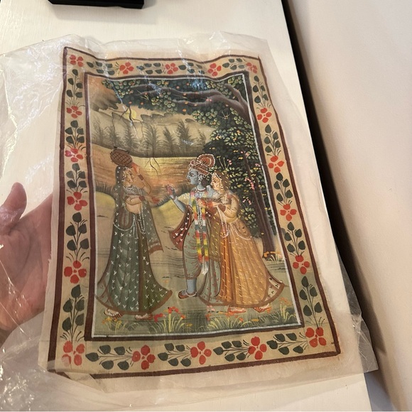 Silk Painting Mughal Style Hand Painting on Silk - Picture 3 of 10